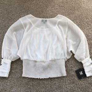 White sheer long sleeve